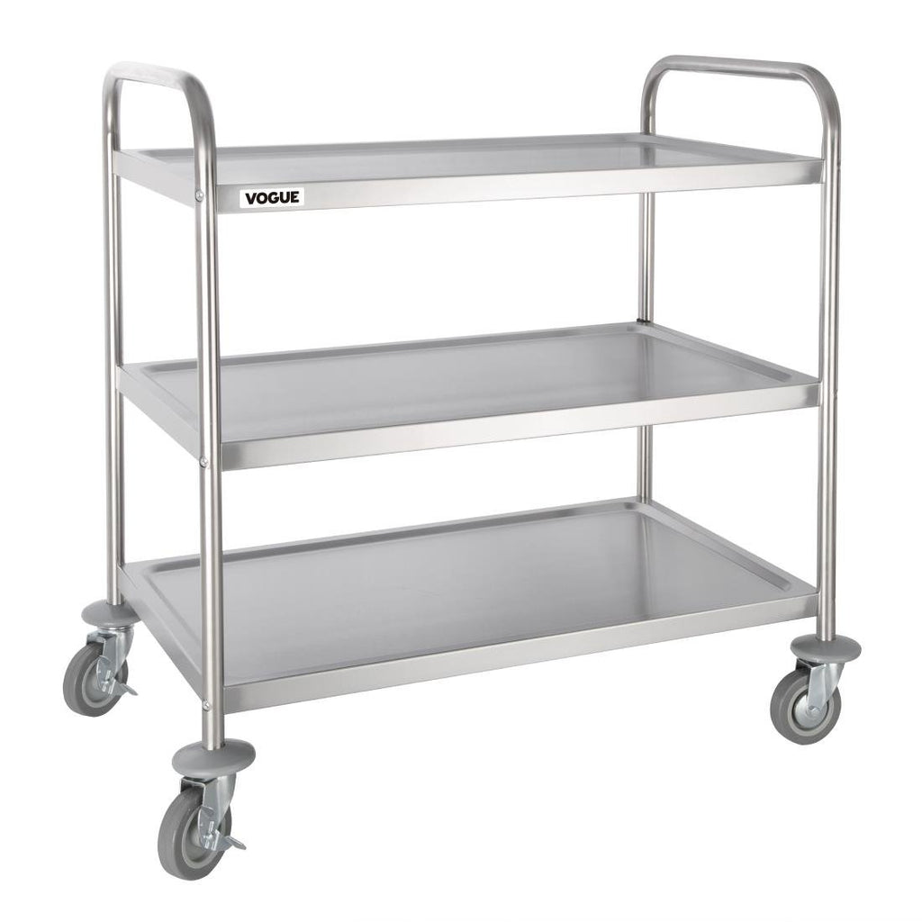 Stainless Steel 3 Tier Clearing Trolley Large- Vogue F995