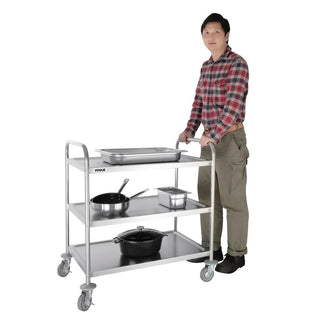 Stainless Steel 3 Tier Clearing Trolley Large- Vogue F995