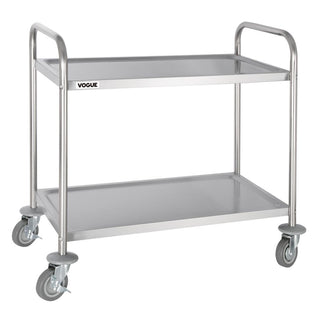 Stainless Steel 2 Tier Clearing Trolley Medium- Vogue F997