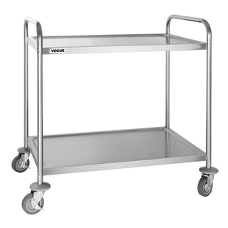 Vogue Stainless Steel 2 Tier Clearing Trolley Large - F998