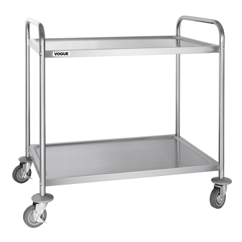 Stainless Steel 2 Tier Clearing Trolley Large- Vogue F998