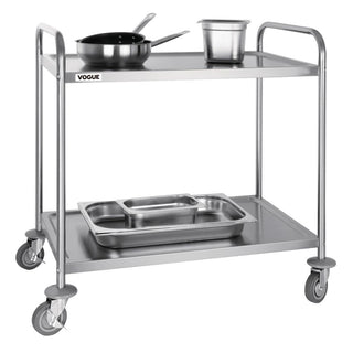 Stainless Steel 2 Tier Clearing Trolley Large- Vogue F998