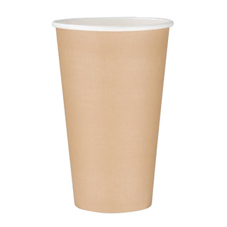 Fiesta Recyclable Takeaway Coffee Cups Single Wall Brown 450ml (Pack of 1000) - GF034