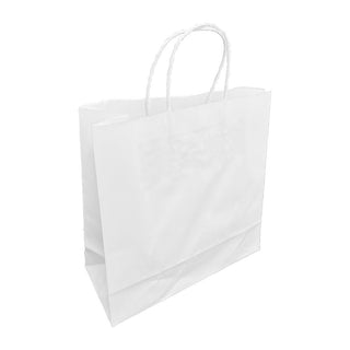 Fiesta Recyclable Twist Handle White Paper Bags Small (250 Pack) - HY761
