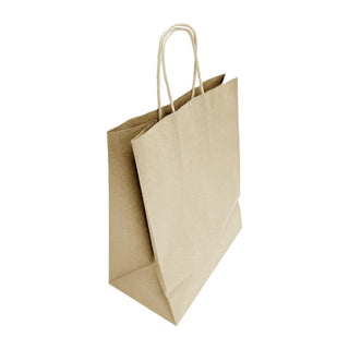 Fiesta Recyclable Twist Handle Brown Paper Bags Large (250 Pack) - HY766