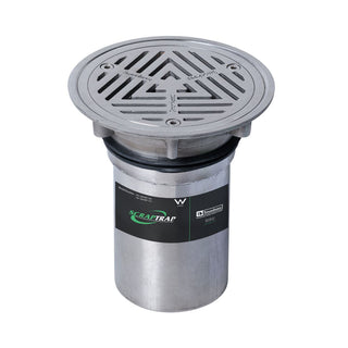 3Monkeez 150mm Round Vinyl Floor Waste Arrestor 316 Grade S/S (suits 100mm pipe) (Heel Proof) - FW-100VRBT-316