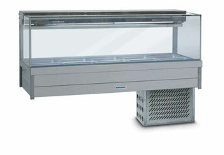 Square Glass Refrigerated Display Bar 12 pans - Piped and Foamed only (no motor)- Roband RB-SFX26RD