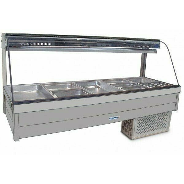 Curved Glass Refrigerated Display Bar, 10 pans- Roband RB-CRX25RD