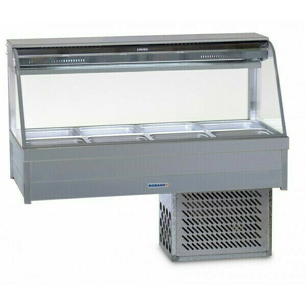 Curved Glass Refrigerated Display Bar, 8 pans- Roband RB-CRX24RD