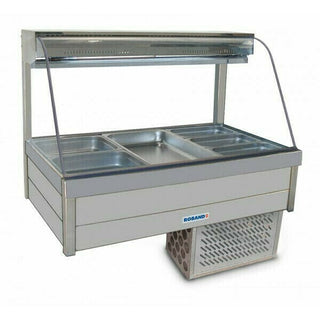 Curved Glass Refrigerated Display Bar 6 pans - Piped and Foamed only (no motor)- Roband RB-CFX23RD