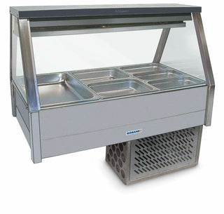 Straight Glass Refrigerated Display Bar 6 pans - Piped and Foamed only (no motor)- Roband RB-EFX23RD