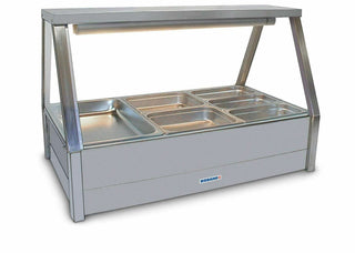 Straight Glass Hot Food Display Bar, 6 pans double row- Roband RB-E23