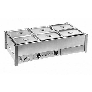 Hot Bain Marie 6 x 1/2 size pans, double row- Roband RB-BM23A