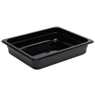 Vogue Black Polycarbonate 1/2 Gastronorm Tray 65mm - U458