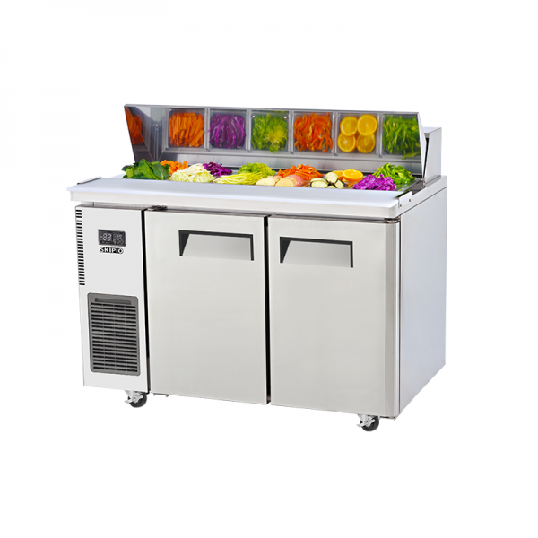 Skipio SHR12-2 Two Door Salad Prep Fridge with Hood Lid