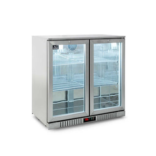 AG Twin Door Bar Fridge - Stainless Body & Doors 2SBR-H- AG Equipment AG-2SBR-H