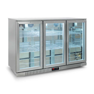 AG Three Door Bar Fridge - Stainless Steel Body & Doors 3SBR-H- AG Equipment AG-3SBR-H