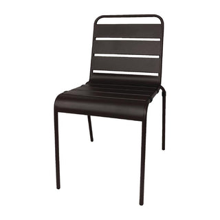 Black Slatted Steel Side Chairs (Pack of 4)- Bolero CS728