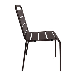 Black Slatted Steel Side Chairs (Pack of 4)- Bolero CS728