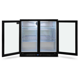 AG Twin Door Bar Fridge - Black Body & Doors 2BBR-H- AG Equipment AG-2BBR-H