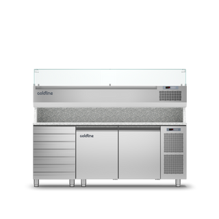 Coldline 2 Door + Drawers Pizza Preparation Counter - No Worktop - TZS13/1MC