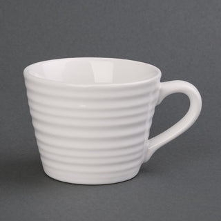 Olympia Cafe Mug White Ripple - 230ml (Box 6) - DH638