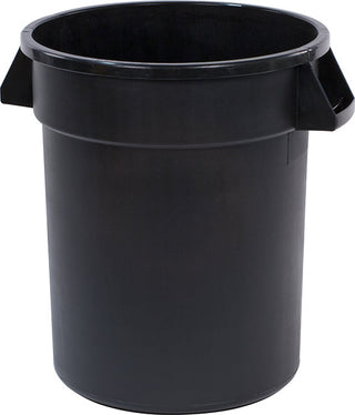 Carlisle Bronco Black Round Waste Bin with Handles 75L Capacity. Bottom Dia 413mm x 585mm Top Dia 508mm - 84102003