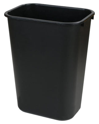 Carlisle Black Office Rectangle Wastebasket 26L Capacity with bag hook for liner 368mm x 267mm x 381mm - 34292803