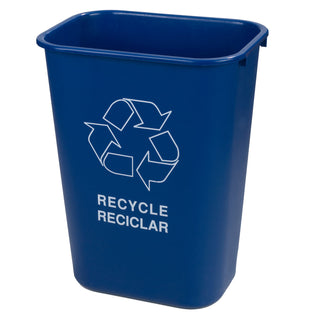 Carlisle Blue Office Rectangle Wastebasket 39L Capacity with bag hook for liner 384mm x 280mm x 499mm - 342941REC14