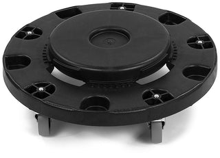 Carlisle Bronco Black Round Waste Container Dolly to Suit all Bronco Round Waste Bins, 5 x 76mm castors, 454mm dia x 127Hmm - 3691103