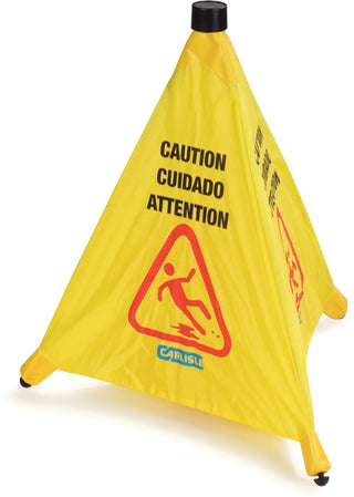 Carlisle Yellow with grey cone casing Pop-Up Caution Cone 510mmH - 3694204