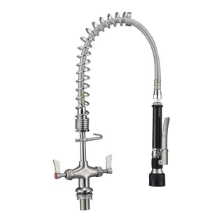 3Monkeez Compact Stainless Steel Dual Hob Mounted Pre Rinse Unit T-3M53007-C