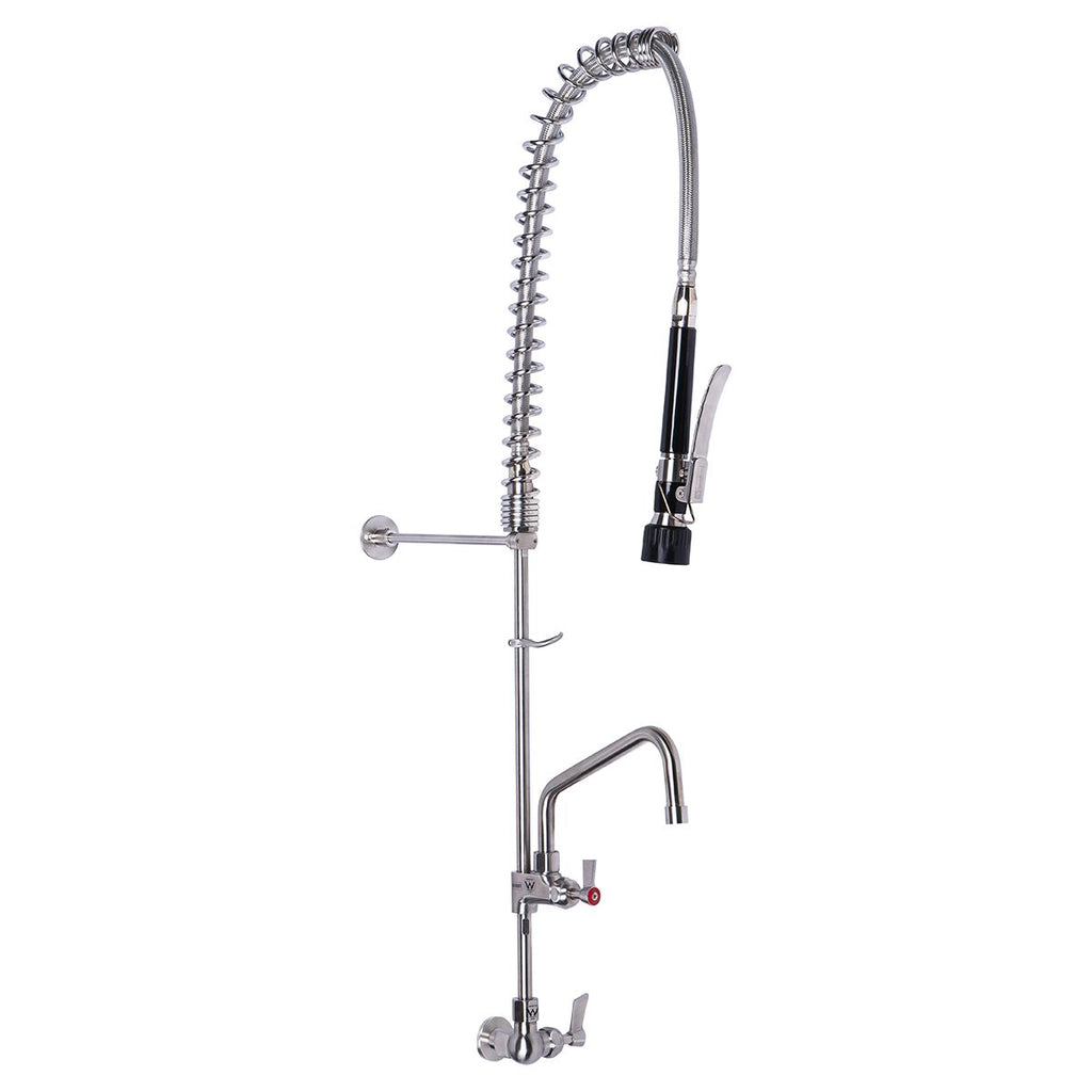 Stainless Steel Single Wall Mount Pre-Rinse with 6" Pot Filler- 3Monkeez T-3M53706