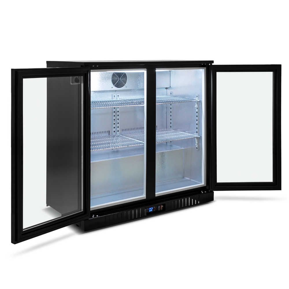 AG Twin Door Bar Fridge - Black Body & Doors 2BBR-H- AG Equipment AG-2BBR-H