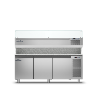 Coldline 3 Door Pizza Preparation Counter with Granite Worktop - TZ17/1M