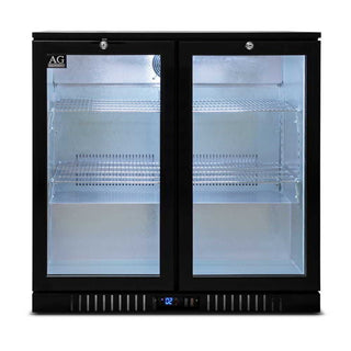 AG Twin Door Bar Fridge - Black Body & Doors 2BBR-H- AG Equipment AG-2BBR-H