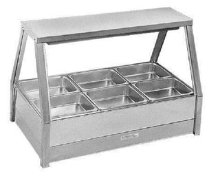 Straight Glass Hot Food Display Bar, 6 pans double row- Roband RB-E23