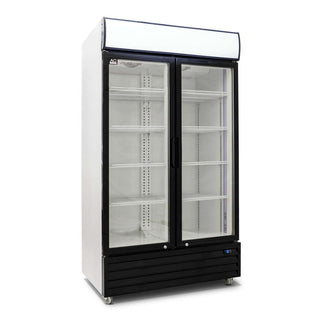 AG 1000L Double Door Upright Display Fridge - Glass Door- AG Equipment AG-CU1000TNG