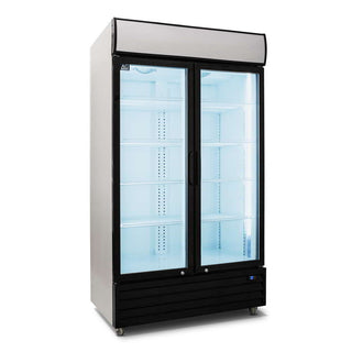 AG 1000L Double Door Upright Display Fridge - Glass Door- AG Equipment AG-CU1000TNG