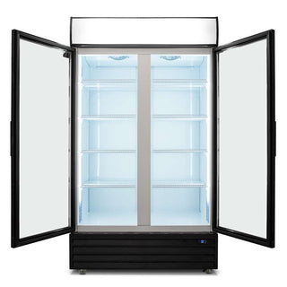 AG 1000L Double Door Upright Display Fridge - Glass Door- AG Equipment AG-CU1000TNG