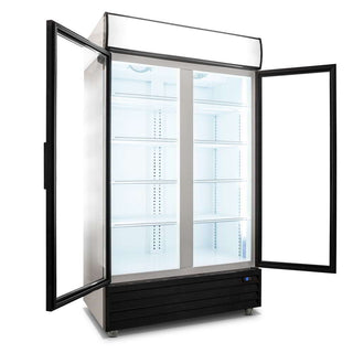 AG 1000L Double Door Upright Display Fridge - Glass Door- AG Equipment AG-CU1000TNG