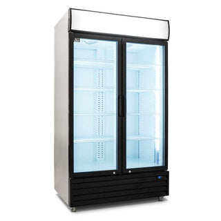 AG 1000L Double Door Upright Display Fridge - Glass Door- AG Equipment AG-CU1000TNG