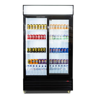 AG 1000L Double Sliding Door Upright Display Fridge - Glass Door- AG Equipment AG-CU1000TNG-SD