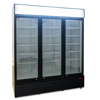 AG 1500L Triple Door Upright Display Fridge - Glass Door- AG Equipment AG-CU1500TNG