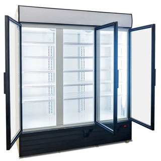 AG 1500L Triple Door Upright Display Fridge - Glass Door- AG Equipment AG-CU1500TNG