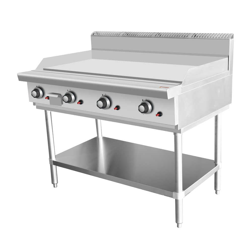 AG Four Burner Commercial Flat Griddle/Hotplate - 1200MM WIDTH - LPG