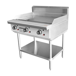 AG Three Burner Commercial Flat Griddle/Hotplate - 900MM WIDTH - Natural Gas