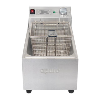 Single Tank Single Basket 5Ltr Countertop Fryer with Timer 2.2kW- Apuro FS498-A