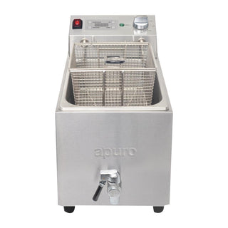 Single Tank Single Basket 8Ltr Countertop Fryer with Timer 2.9kW- Apuro FC374-A