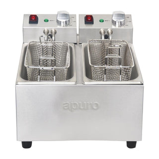 Twin Tank Twin Basket Countertop Fryer 2x 3Ltr- Apuro DB203-A